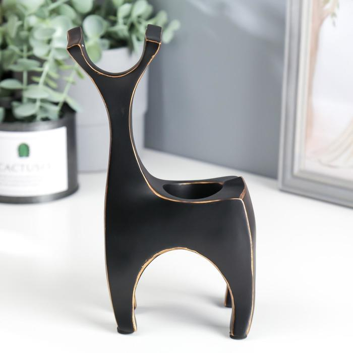 Подсвечник полистоун Подсвечник полистоун "Олешки" набор 2 шт 20х11х7, 26х12х8 см