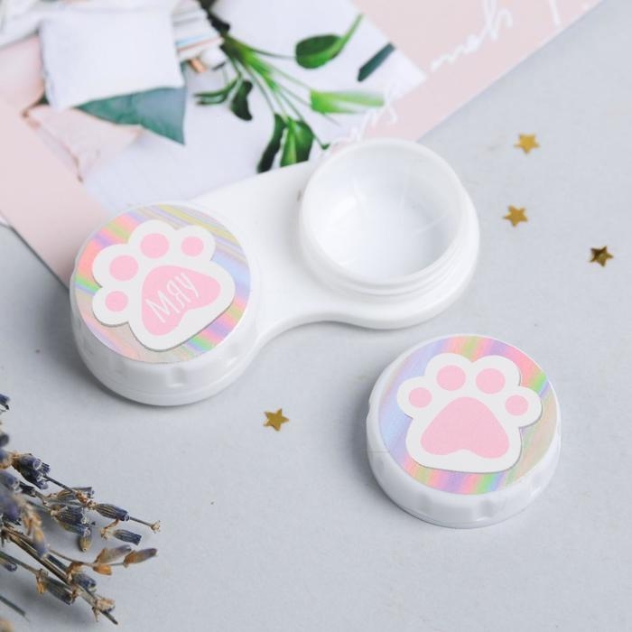 Контейнер для контактных линз Контейнер для контактных линз "Лапки", 6,3 см × 2,5 см