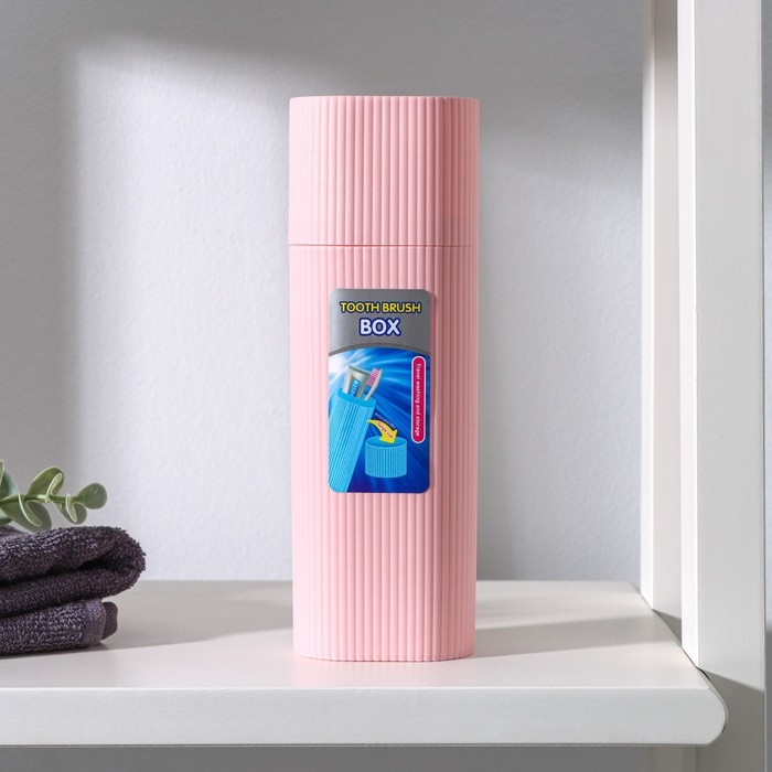 Футляр для зубной щётки и пасты, 19,5×6,5×4,5 см, цвет МИКС