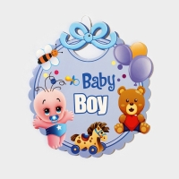 Декоративное украшение (подвеска) "Baby Boy" 28,5х24,5 см см, цв. голубой