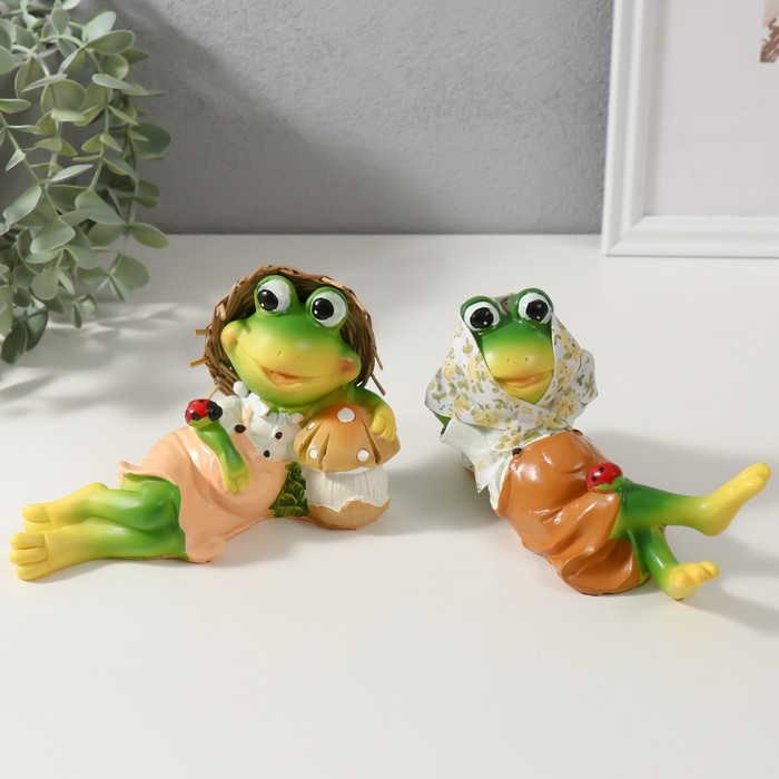 Сувенир полистоун Сувенир полистоун "Лягушонок на полянке" МИКС 10х15х5,5 см
