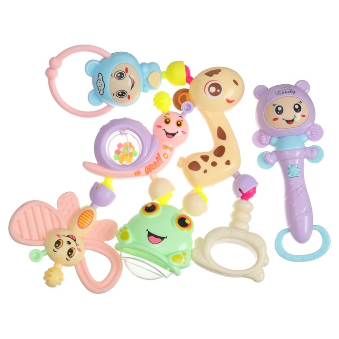 Набор погремушек «Собери меня», 7 шт., нежные цвета, Крошка Я Набор погремушек «Собери меня», 7 шт., нежные цвета, Крошка Я