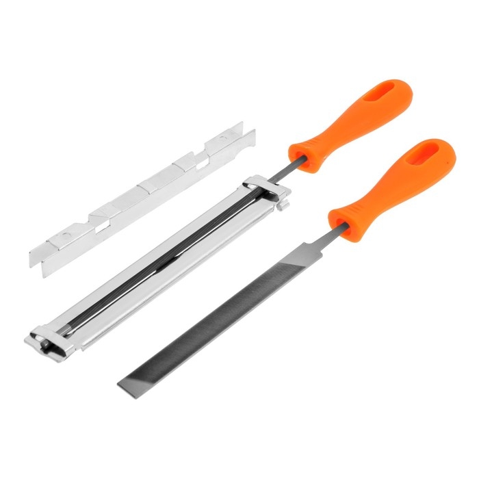 Набор для заточки цепей пил ТУНДРА, сталь ШХ15, шаг 0.325 Набор для заточки цепей пил ТУНДРА, сталь ШХ15, шаг 0.325", паз 1.3-1.6 мм, d=4.8 мм, плашки