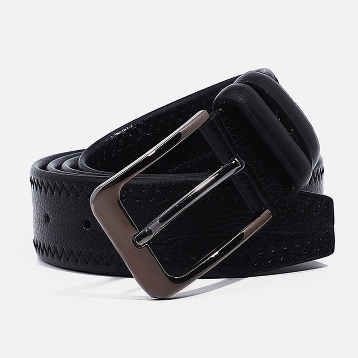 Ремень мужской, ширина 4 см, винт, пряжка металл, цвет чёрный Ремень мужской, ширина 4 см, винт, пряжка металл, цвет чёрный