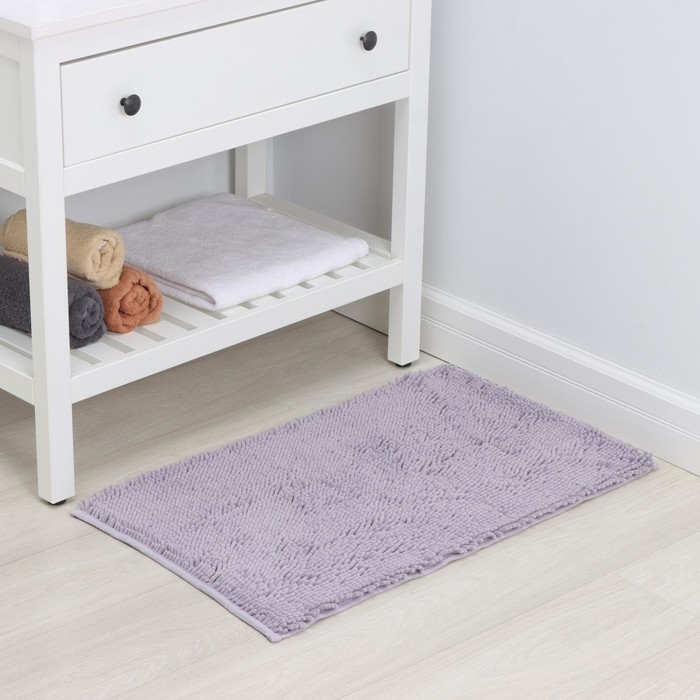 Коврик для дома LaDо́m, букли, ворс 2,5 см, плотность 1400 г, 50×80 см, цвет сиреневый Коврик для дома LaDо́m, букли, ворс 2,5 см, плотность 1400 г, 50×80 см, цвет сиреневый