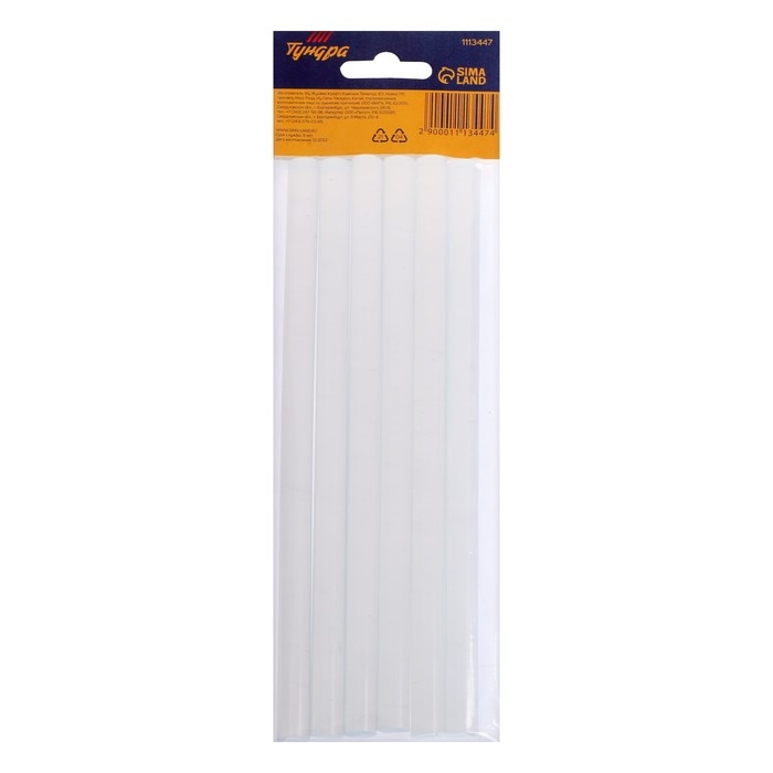 Клеевые стержни ТУНДРА, 11 х 200 мм, 6 шт. Клеевые стержни ТУНДРА, 11 х 200 мм, 6 шт.