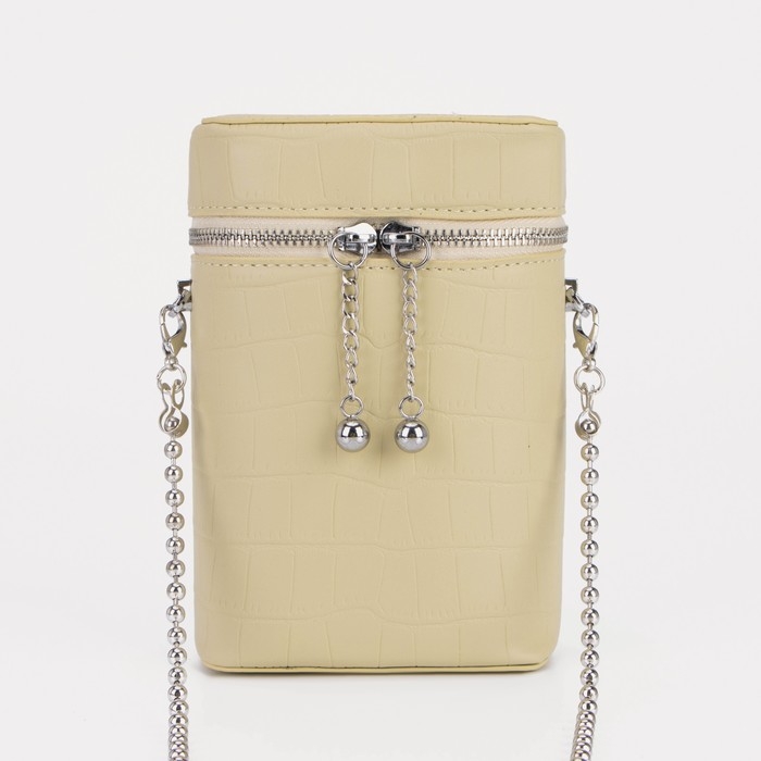 Сумка кросс-боди, отдел на молнии, длинный ремень, цвет тёмно-бежевый Сумка кросс-боди, отдел на молнии, длинный ремень, цвет тёмно-бежевый