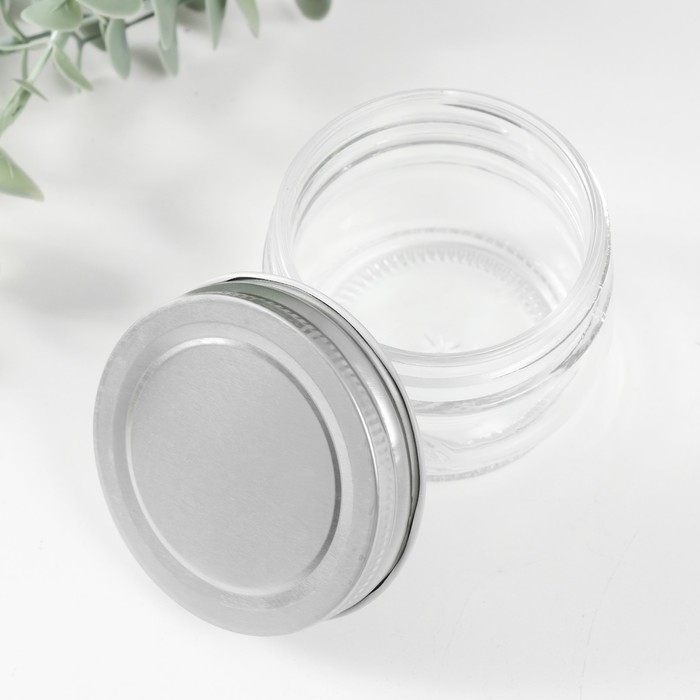Банка для свечей стекло с крышкой Банка для свечей стекло с крышкой "Округлая" прозрачная 100 мл 7х7х5,5 см