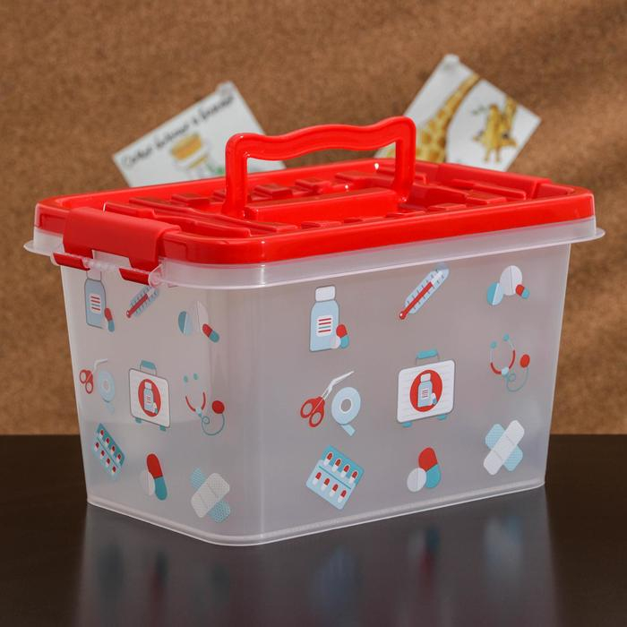 Аптечка «Доктор+», 4 л, прямоугольная, рисунок МИКС Аптечка «Доктор+», 4 л, прямоугольная, рисунок МИКС