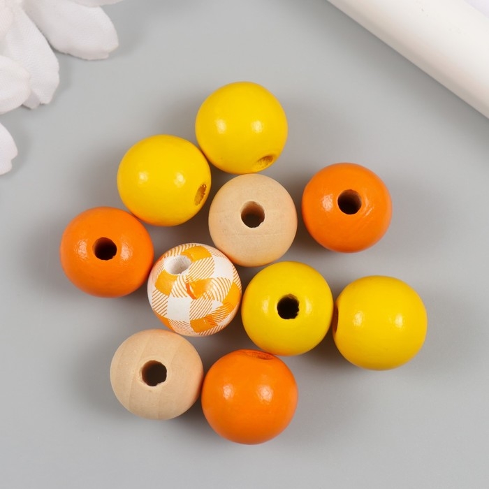 Бусины для творчества дерево Бусины для творчества дерево "Оттенки осени" набор 10 шт d=1,6 см