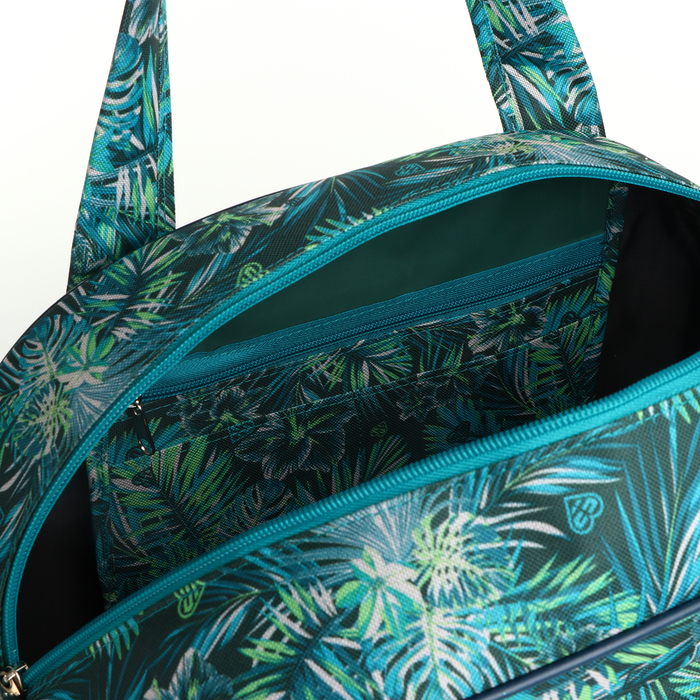 Сумка дорожная женская на молнии, наружный карман, цвет морская волна Сумка дорожная женская на молнии, наружный карман, цвет морская волна