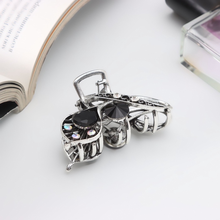 Краб для волос Краб для волос "Джум" веточка, 5 см, серебро