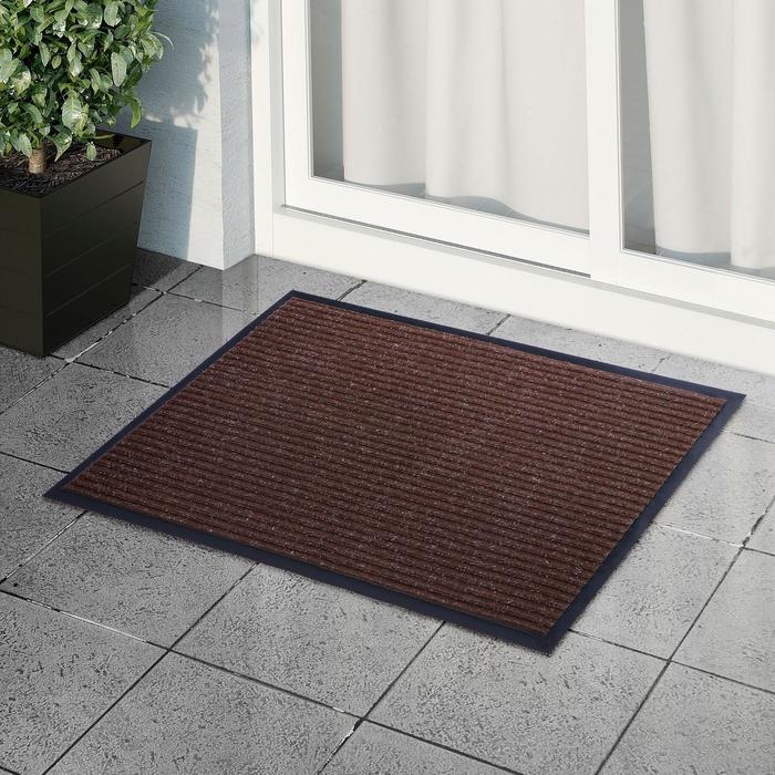 Коврик придверный влаговпитывающий, ребристый, «Стандарт», 60×90 см, цвет коричневый Коврик придверный влаговпитывающий, ребристый, «Стандарт», 60×90 см, цвет коричневый