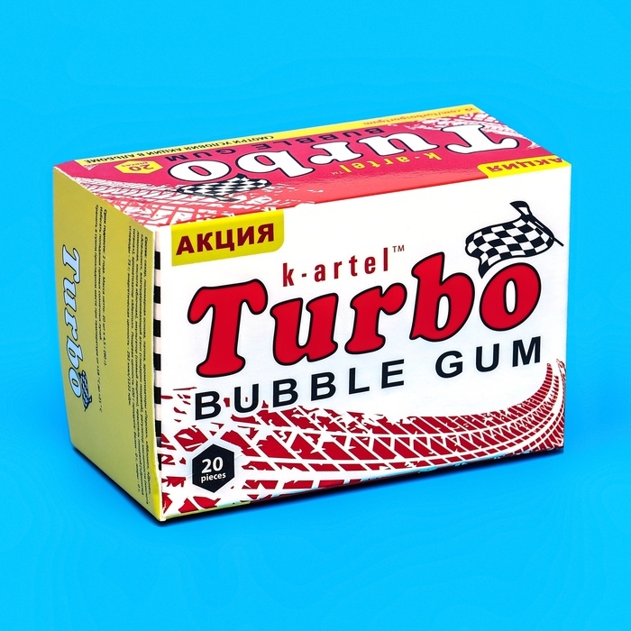 Жевательная резинка Turbosport racing, со вкусом дыни, арбуза, яблока, персика, 20 шт по 4,5 г Жевательная резинка Turbosport racing, со вкусом дыни, арбуза, яблока, персика, 20 шт по 4,5 г