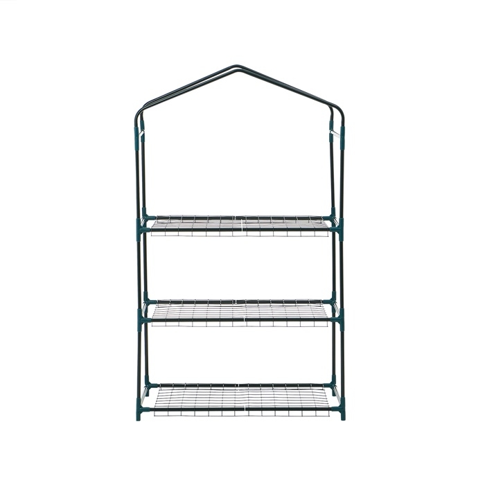 Стеллаж для рассады, 3 полки, 110 × 40 × 65 см, металлический каркас d = 12 мм, без чехла, Greengo