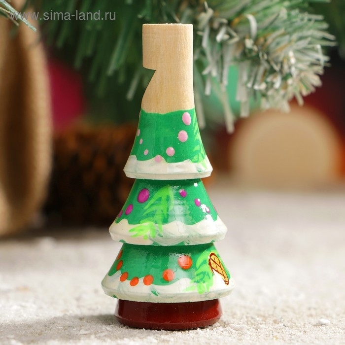 Свистулька «Ёлочка», 3х7 см, микс, ручная роспись Свистулька «Ёлочка», 3х7 см, микс, ручная роспись