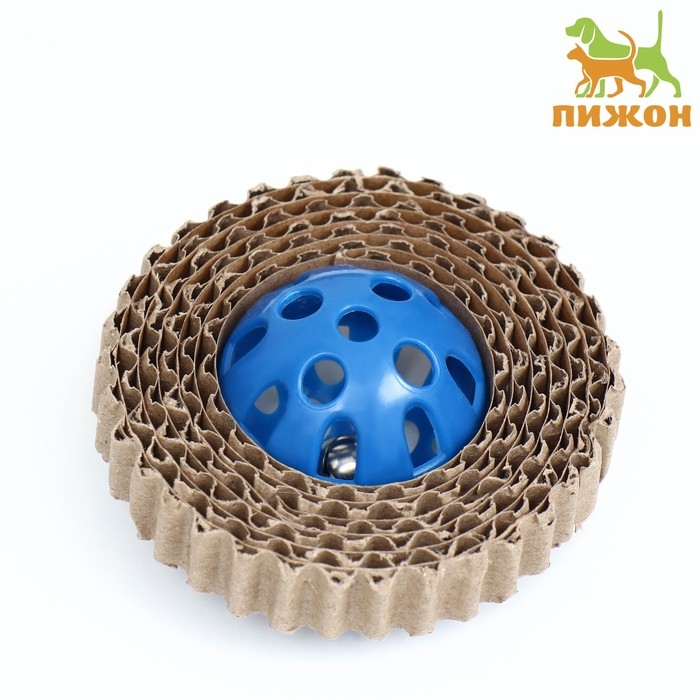 Шарик-когтеточка с бубенчиком, 5 см, синий Шарик-когтеточка с бубенчиком, 5 см, синий