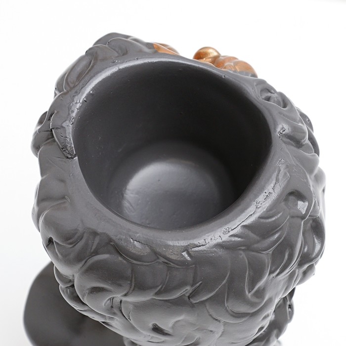 Кашпо - органайзер  Кашпо - органайзер "Бюст Давида" большой, серый, бронза, 28см