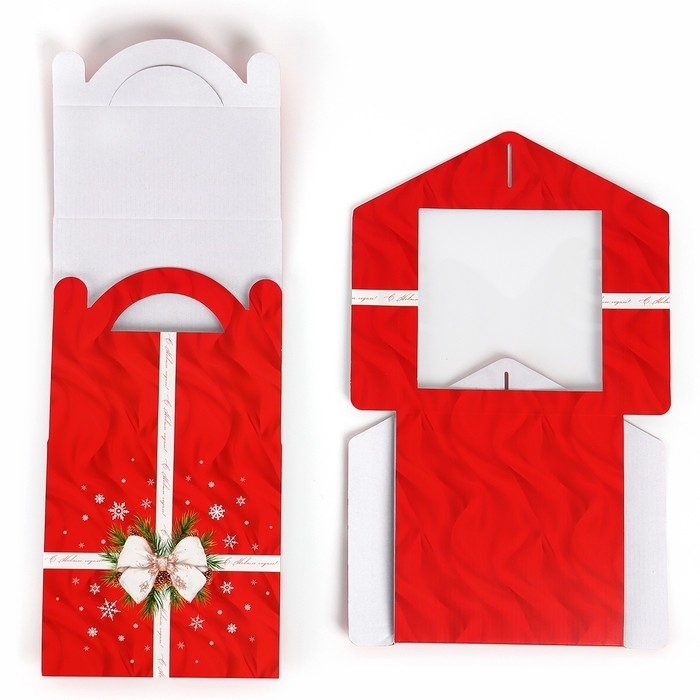 Коробка кондитерская с окном, сундук, «С Новым годом!», 20 х 20 х 20 см, Коробка кондитерская с окном, сундук, «С Новым годом!», 20 х 20 х 20 см,