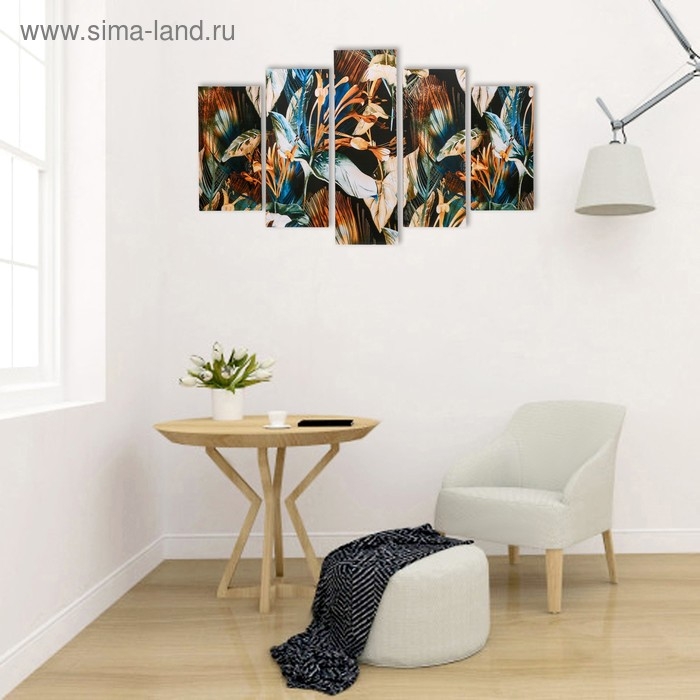 Картина модульная на подрамнике  Картина модульная на подрамнике "Цветы" 130х80 см (2-26х52; 2-26х66; 1-26х80см)