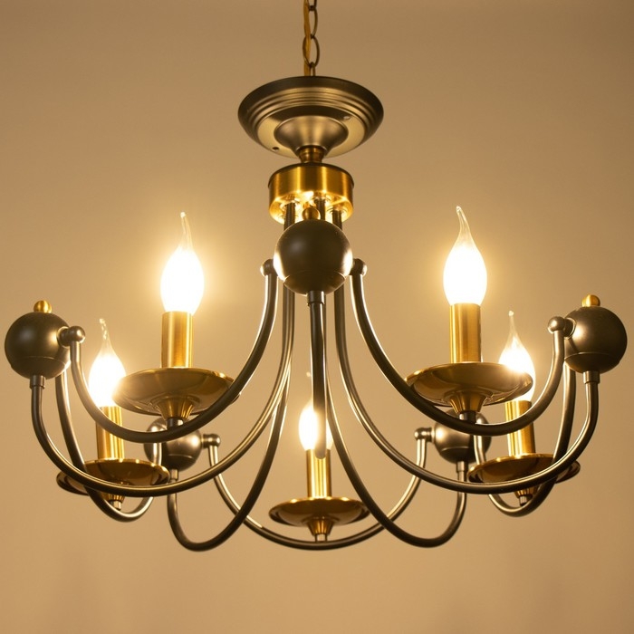 Люстра Люстра "Фломи" 5хЕ14 40Вт черно-золотой 60х73х60 см BayerLux