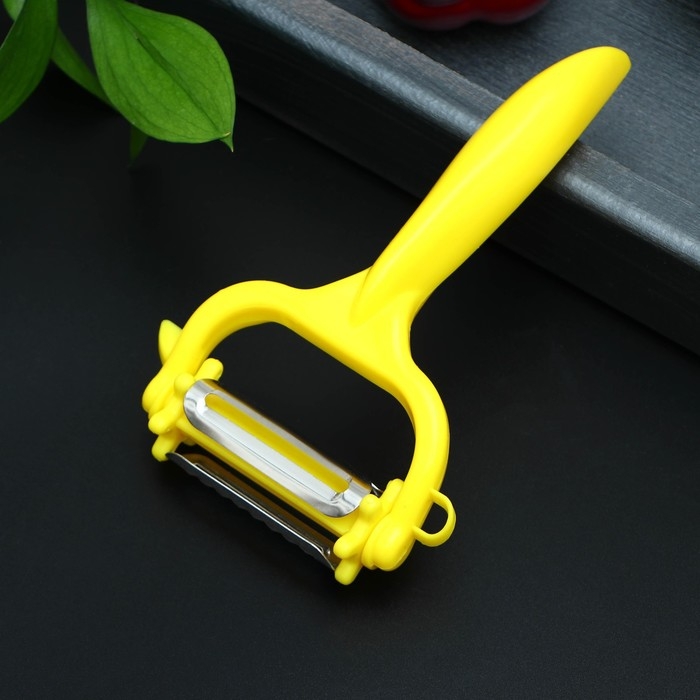 Овощечистка многофункциональная Доляна, 16×9 см, цвет жёлтый Овощечистка многофункциональная Доляна, 16×9 см, цвет жёлтый