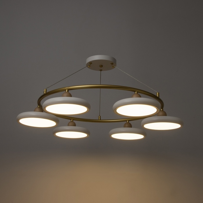 Люстра Люстра "Моника" 6хLED 144Вт 3000-6000К бело-золотой 78х78х100 см