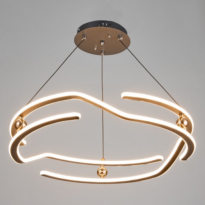 Светильник Светильник "Ориги" LED 264Вт 3000-6000К черно-золотоq 60х60х10-110 см