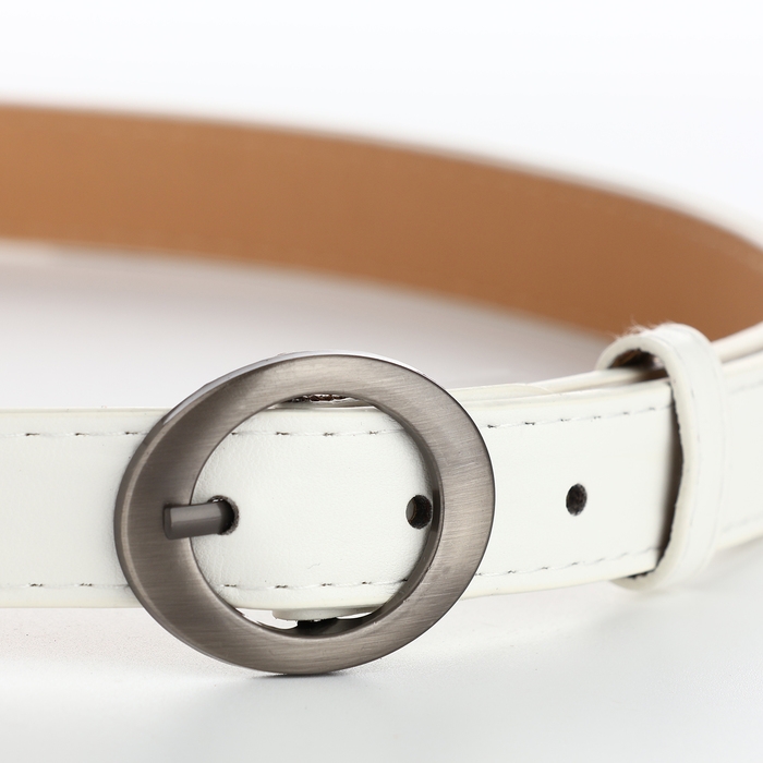 Ремень женский, ширина 2 см, пряжка металл, цвет белый