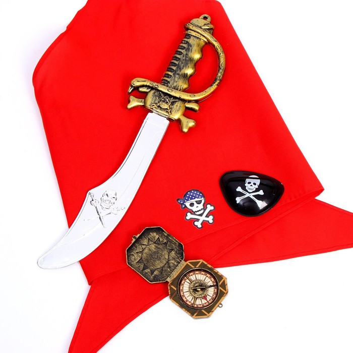 Карнавальный набор «Львиное сердце», бандана, компас, наглазник, меч Карнавальный набор «Львиное сердце», бандана, компас, наглазник, меч