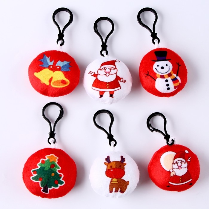 Брелок «Новый год», 6 см, цвет МИКС Брелок «Новый год», 6 см, цвет МИКС