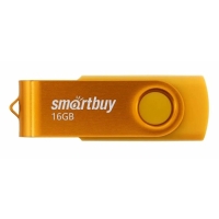 Флешка Smartbuy Twist, 16 Гб, USB 2.0, чт до 25 Мб/с, зап до 15 Мб/с, желтая