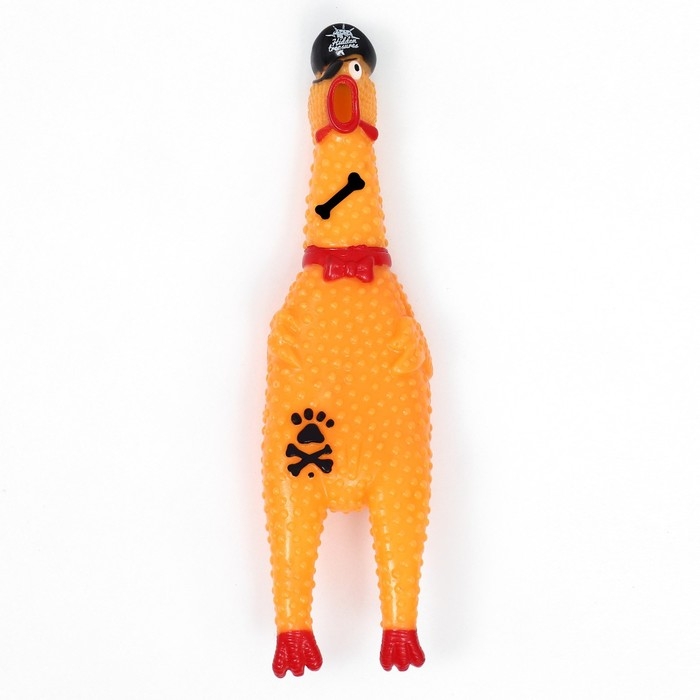 Игрушка пищащая Игрушка пищащая "Курица пират" для собак, 16,5 см, жёлтая