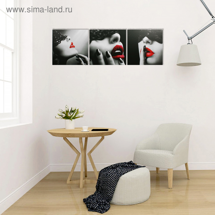 Картина модульная на подрамнике  Картина модульная на подрамнике "Женский образ" 3 шт. 50х50 см;  50х150 см