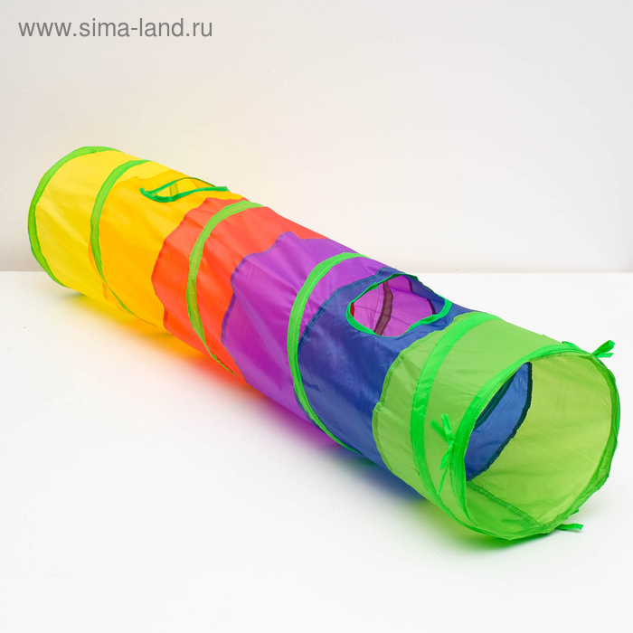 Туннель для кошек с игрушкой, 120 х 25 см, разноцветный Туннель для кошек с игрушкой, 120 х 25 см, разноцветный