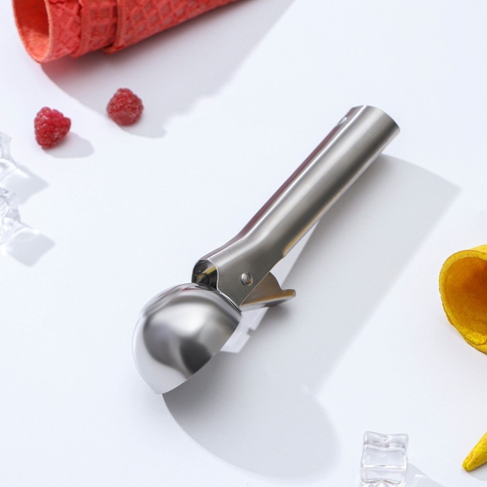 Ложка для мороженого Доляна «Элит», с выталкивателем, 18 см, цвет серебристый Ложка для мороженого Доляна «Элит», с выталкивателем, 18 см, цвет серебристый