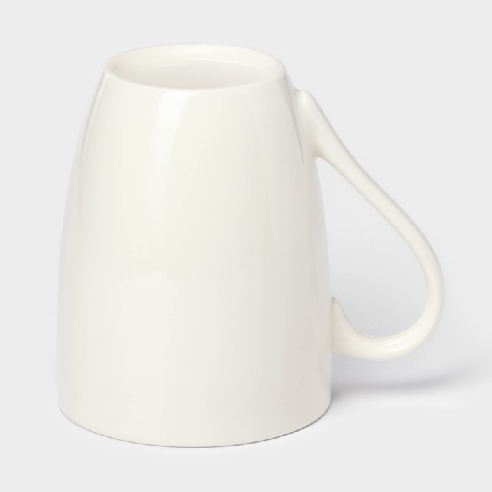 Кружка фарфоровая Доляна White Label, 350 мл, цвет белый Кружка фарфоровая Доляна White Label, 350 мл, цвет белый