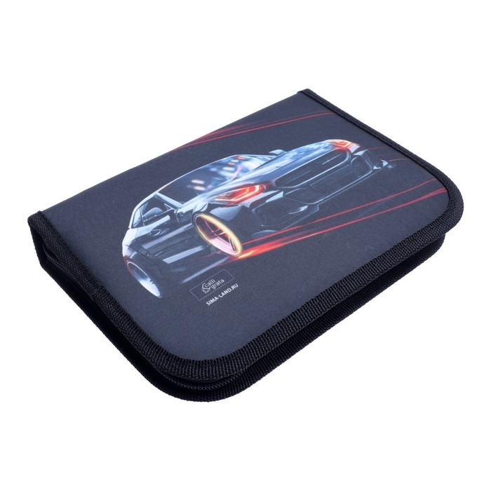 Пенал 3 секции, вкладка внутри, 140 х 210 х 40 мм, тканевый, Calligrata TOP Block Пенал 3 секции, вкладка внутри, 140 х 210 х 40 мм, тканевый, Calligrata TOP Block "Тачка"