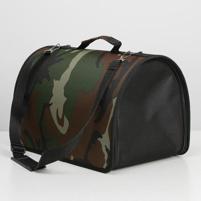 Сумка - переноска для животных  Сумка - переноска для животных "Камуфляж", каркасная, 40 х 25 х 26 см, микс оттенков