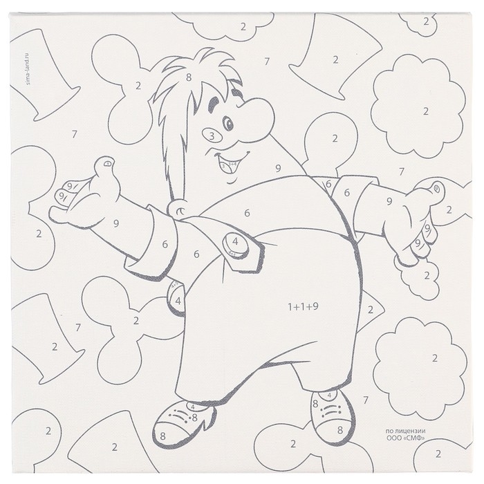 Картина по номерам для детей, 17х17 см, Малыш и Карлсон Картина по номерам для детей, 17х17 см, Малыш и Карлсон