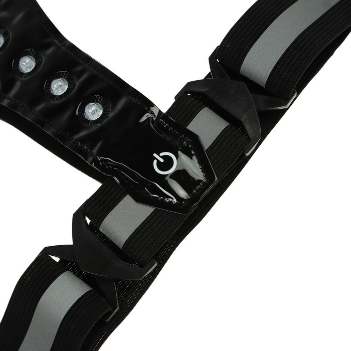 Жилет сигнальный, светоотражающий с регулируемым размером, черный, LED сигнал, 4 режима Жилет сигнальный, светоотражающий с регулируемым размером, черный, LED сигнал, 4 режима