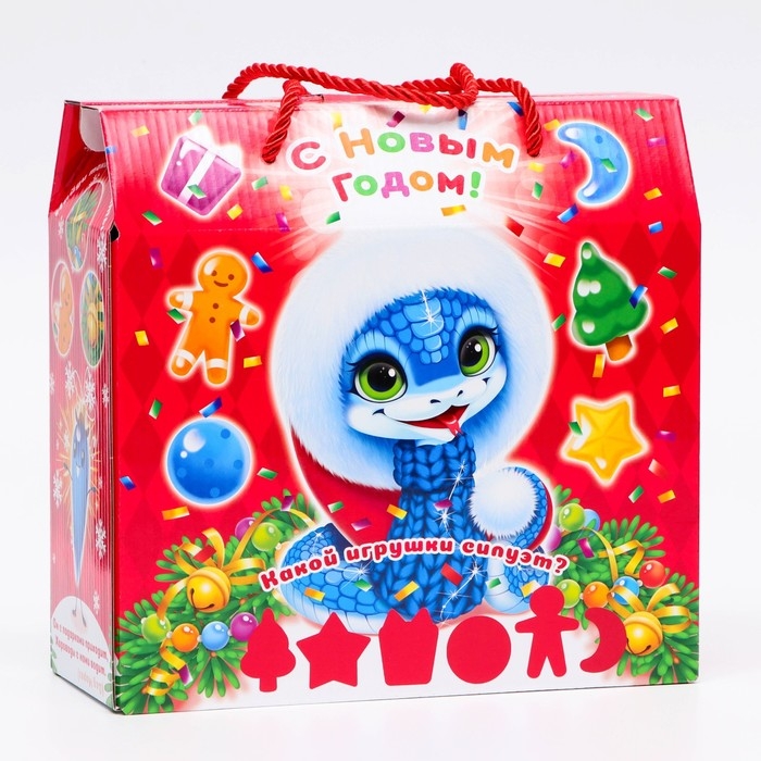 Новый год. Подарочная коробка новогодняя Василёк 23 х 10 х 22 см. Новый год. Подарочная коробка новогодняя Василёк 23 х 10 х 22 см.