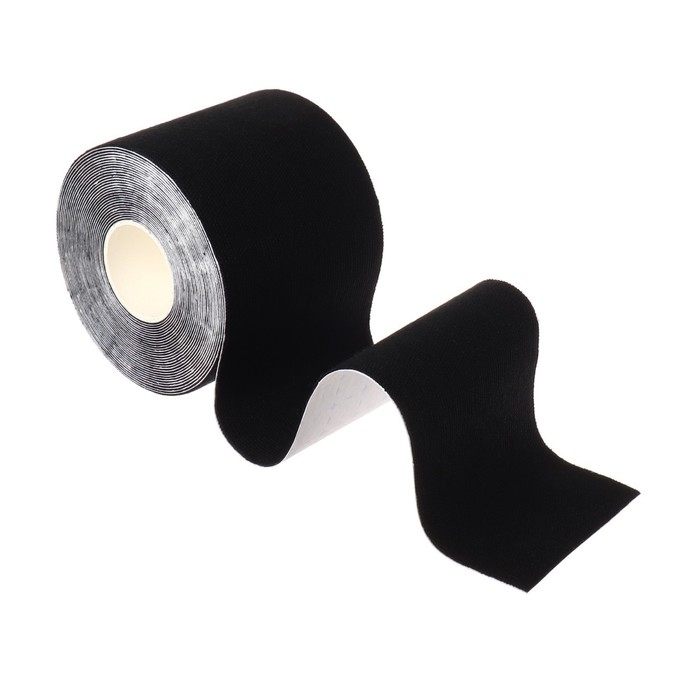 Кинезио-тейп, 5 см × 5 м, цвет чёрный Кинезио-тейп, 5 см × 5 м, цвет чёрный