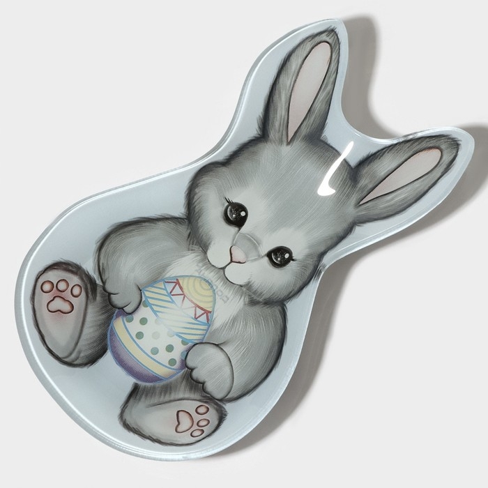 Блюдо стеклянное сервировочное Доляна «Пасхальный кролик», 21×13,5×1,8 см Блюдо стеклянное сервировочное Доляна «Пасхальный кролик», 21×13,5×1,8 см