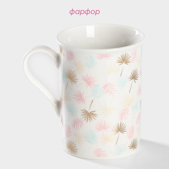 Кружка фарфоровая Доляна &laquo;Одуванчики&raquo;, 300 мл