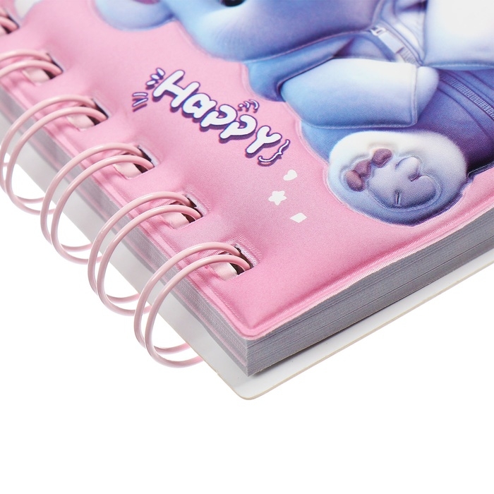 Записная книжка подарочная на гребне 80л,линия, цветной блок,обложка ПВХ 3D Мишка(10х10,5см)   10539 Записная книжка подарочная на гребне 80л,линия, цветной блок,обложка ПВХ 3D Мишка(10х10,5см)   10539