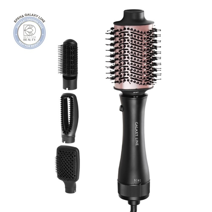Фен-щётка Galaxy LINE GL 4414, 1200 Вт, 2 скорости, 3 темп. режима, 4 насадки, Фен-щётка Galaxy LINE GL 4414, 1200 Вт, 2 скорости, 3 темп. режима, 4 насадки,