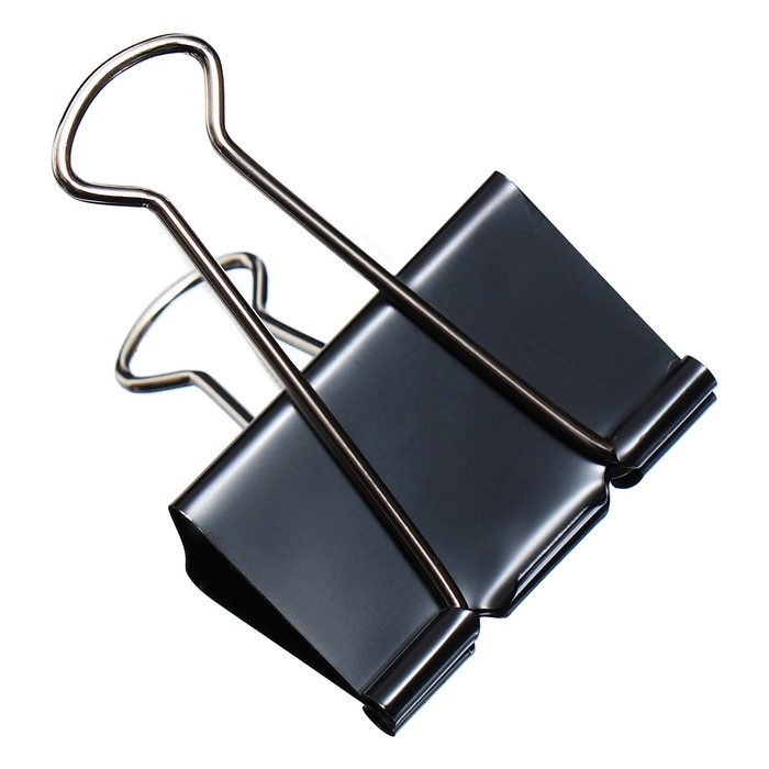 Зажимы для бумаг 25 мм, 12 штук, чёрные Зажимы для бумаг 25 мм, 12 штук, чёрные