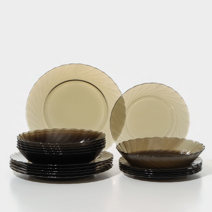 Набор стеклянной посуды «Океан», 18 предметов Набор стеклянной посуды «Океан», 18 предметов