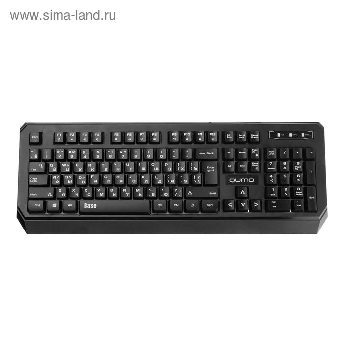 Клавиатура Qumo Base K59, проводная, мембранная, 104 клавиши, USB, подсветка, чёрная Клавиатура Qumo Base K59, проводная, мембранная, 104 клавиши, USB, подсветка, чёрная